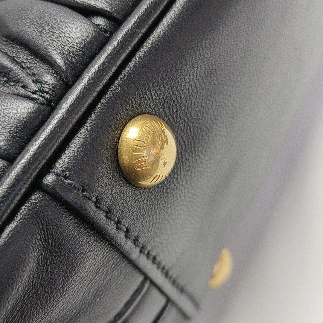 Arcadie Matelassé Large Quilted Lambskin Black