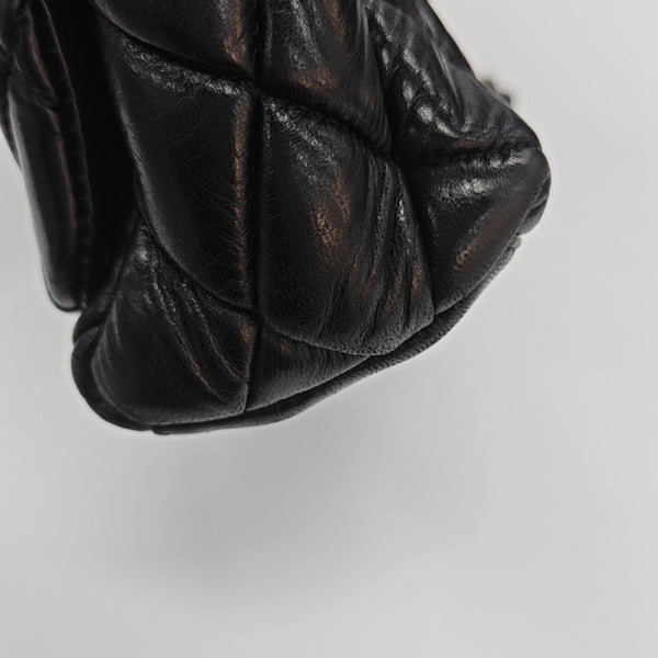 Quilted Lambskin Shoulder Bag Black