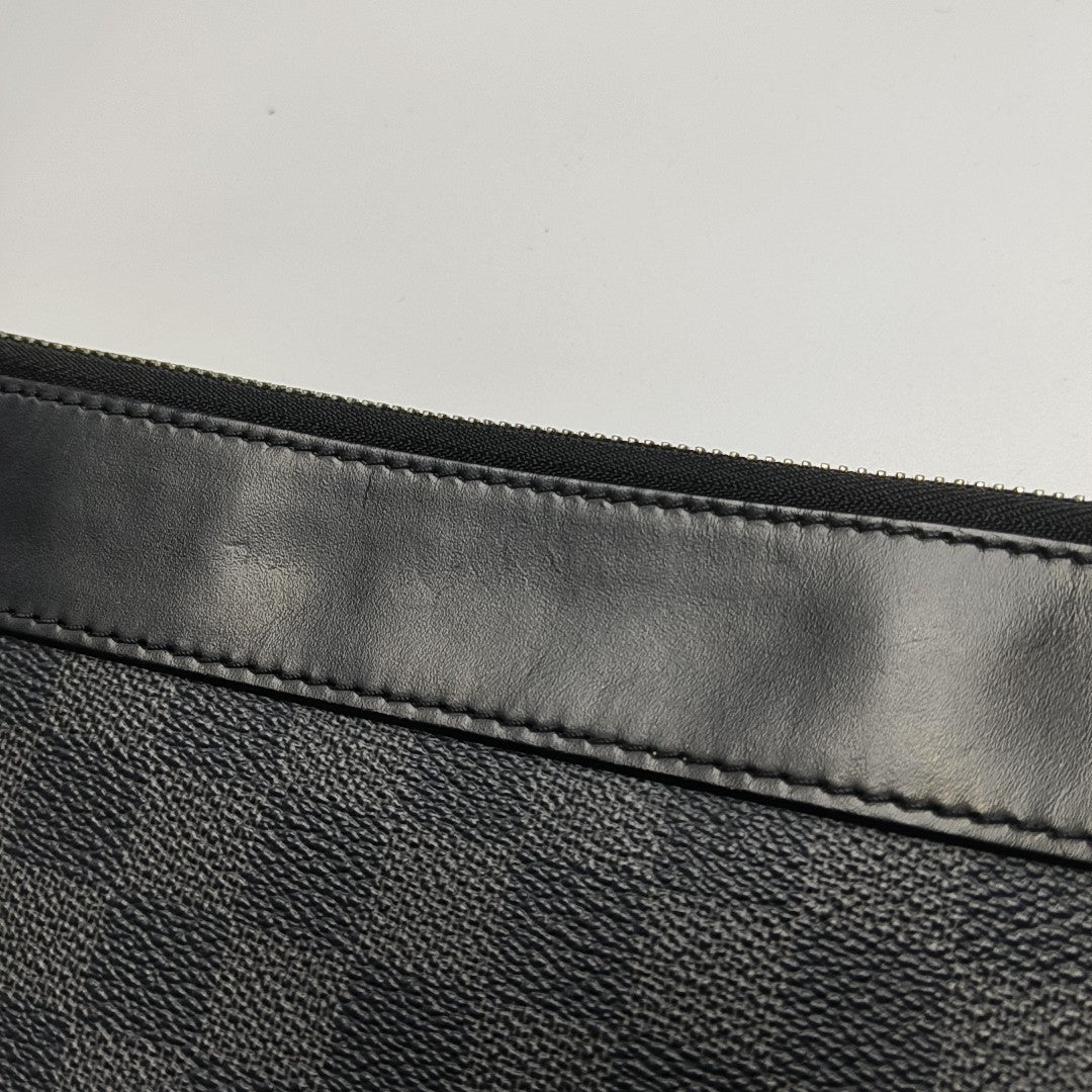 MICK Damier Graphite Coated Canvas Gray