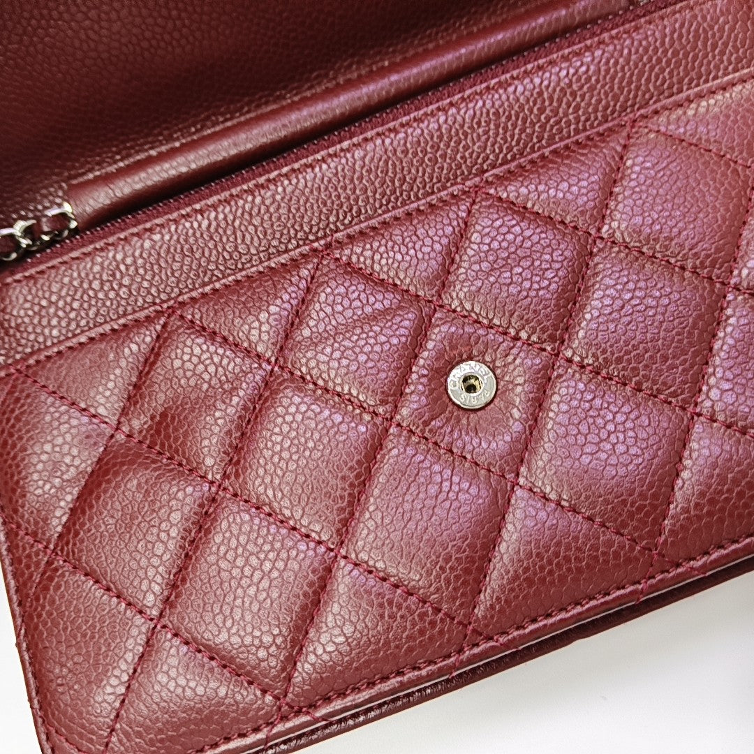 WOC Quilted Grained Calfskin Red