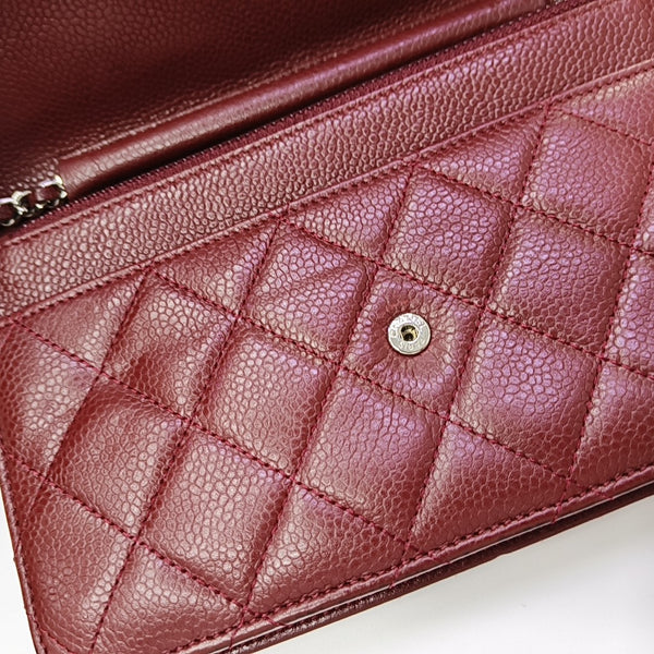 WOC Quilted Grained Calfskin Red