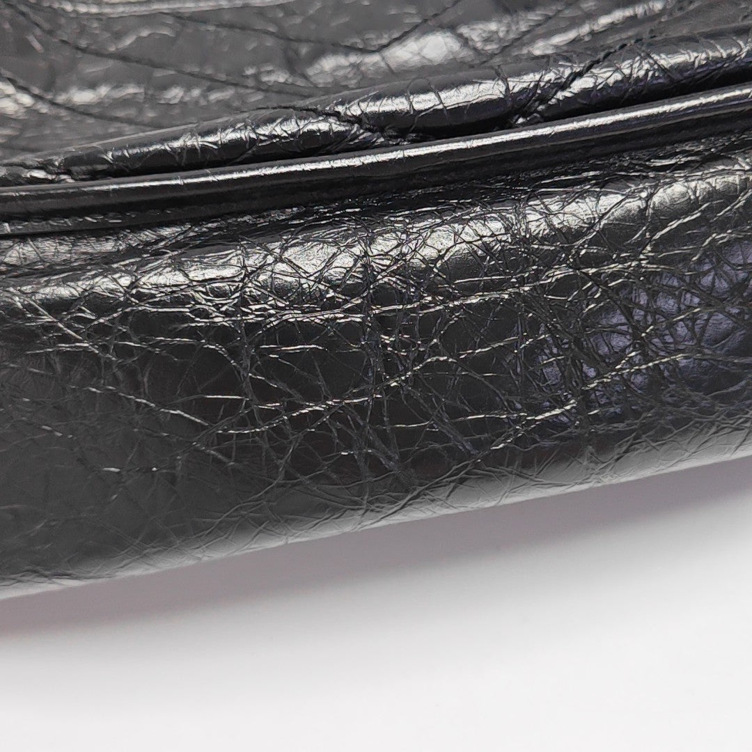 NIKI Large Chevron Calfskin Black