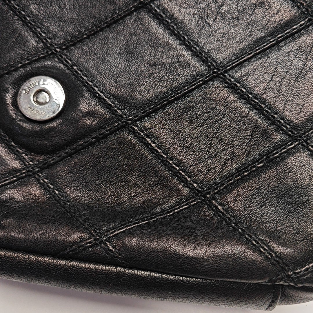 COLLEGE Medium Quilted Lambskin Black