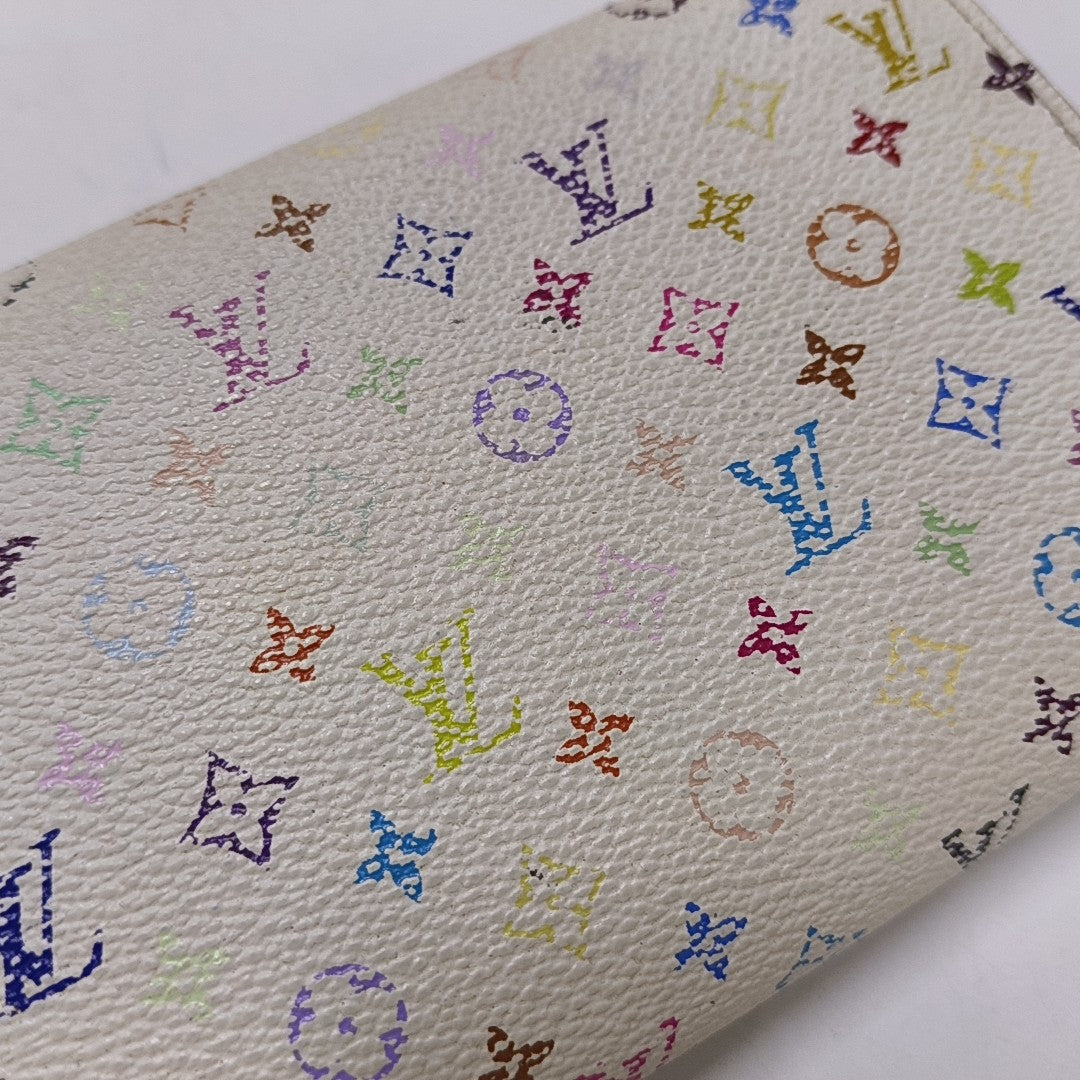 LV × TM PORTE MONNAIE Monogram Coated Canvas White Wallet