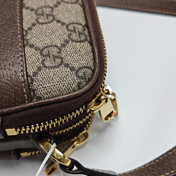 Ophidia Mini Monogram Coated Canvas Beige