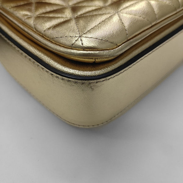 Quilted Calfskin Shoulder Bag Gold