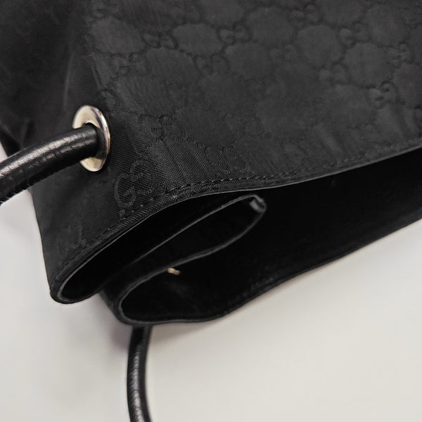 Monogram Fabric Shoulder Bag Black