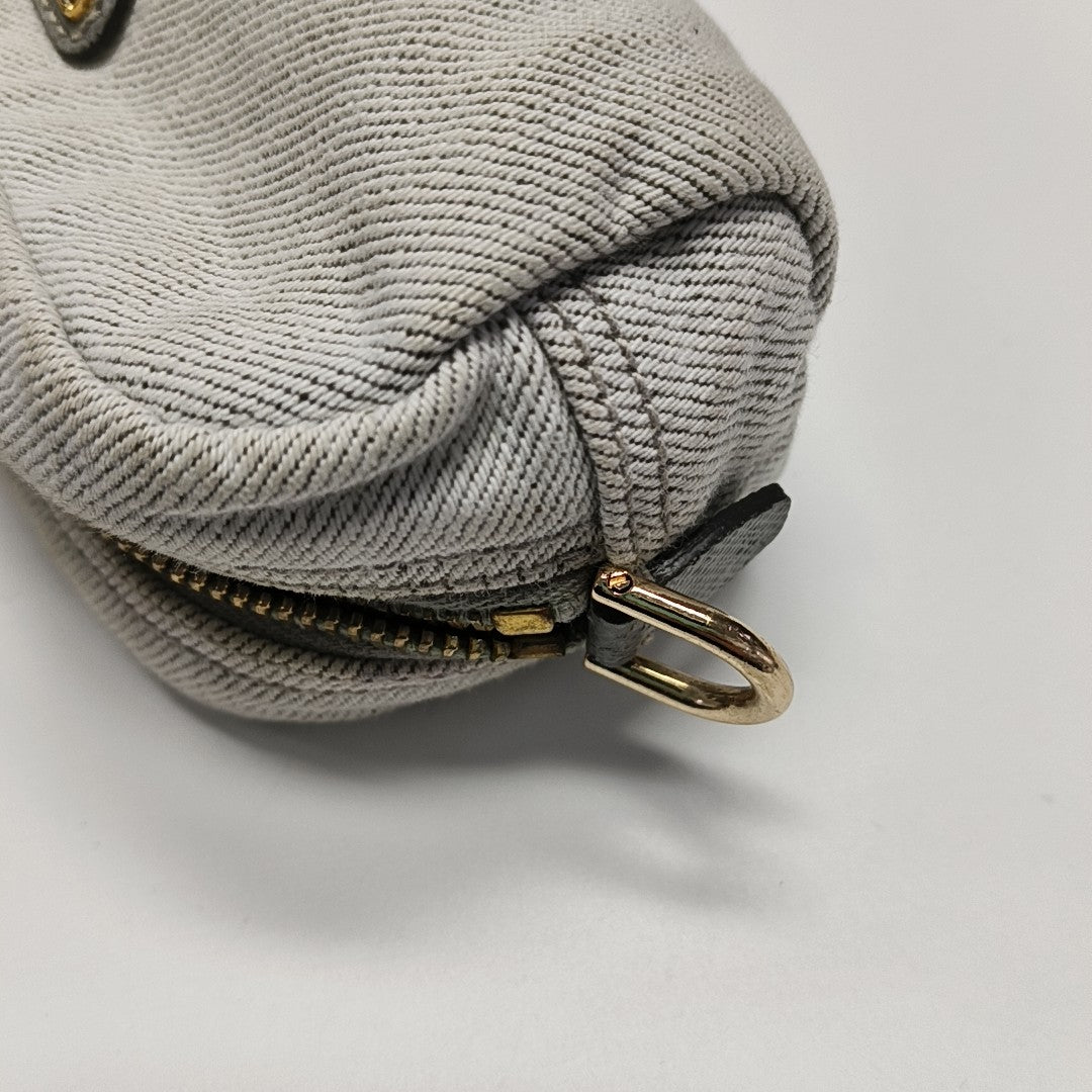 Denim Clutch White