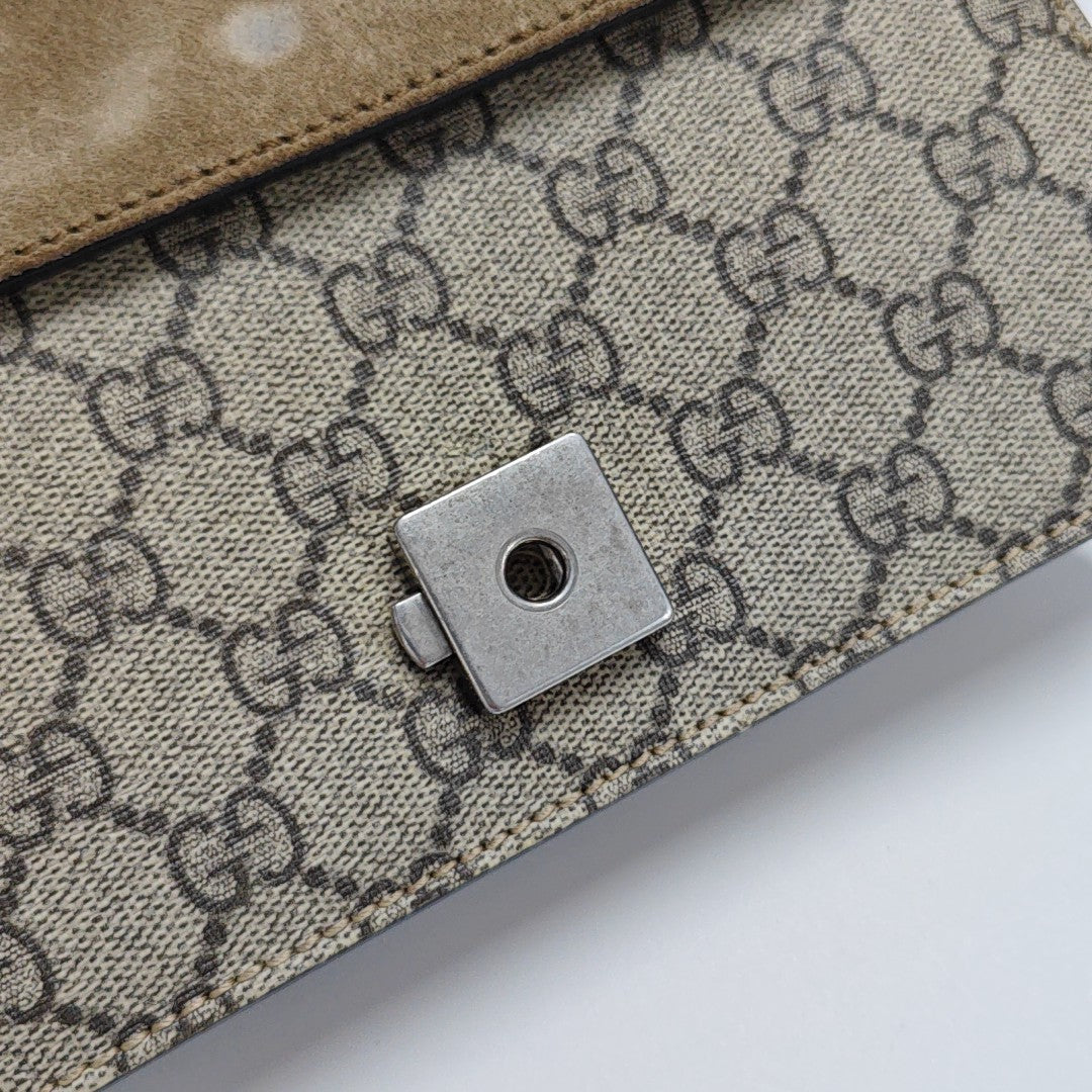 Dionysus Mini Monogram Coated Canvas Beige