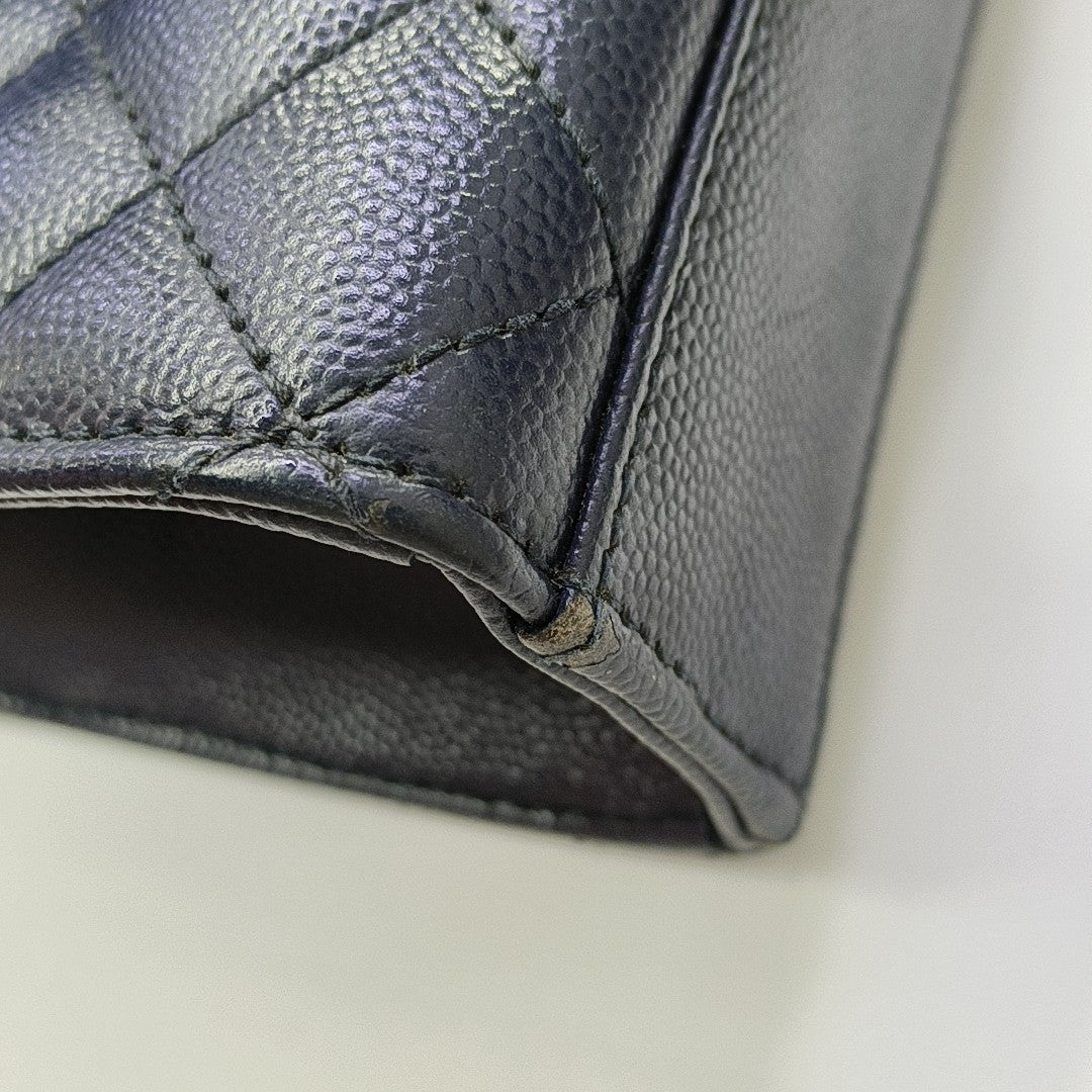 ENVELOPE Small Chevron Calfskin Blue