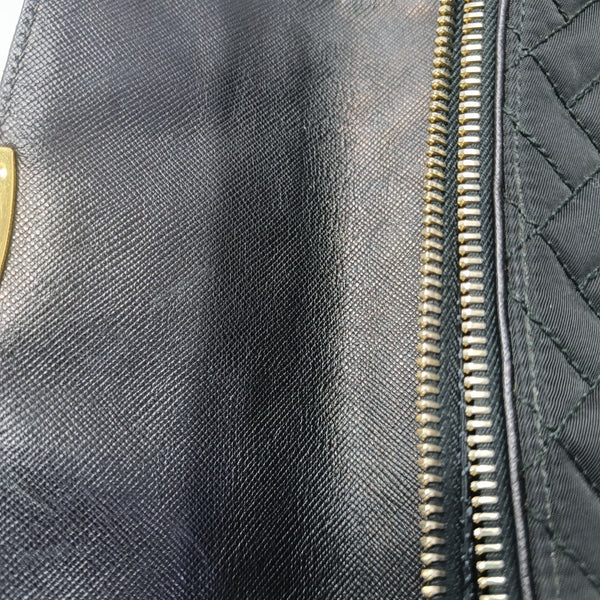 Quilted Nylon Shoulder Bag Black