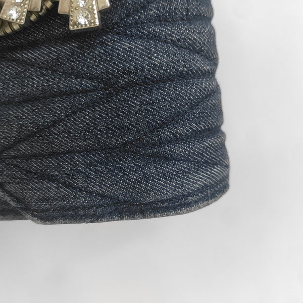 Miu Lady Quilted Canvas Blue