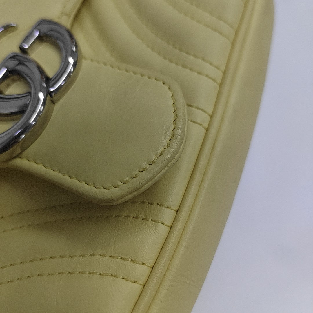 GG Marmont Small Quilted Calfskin Yellow