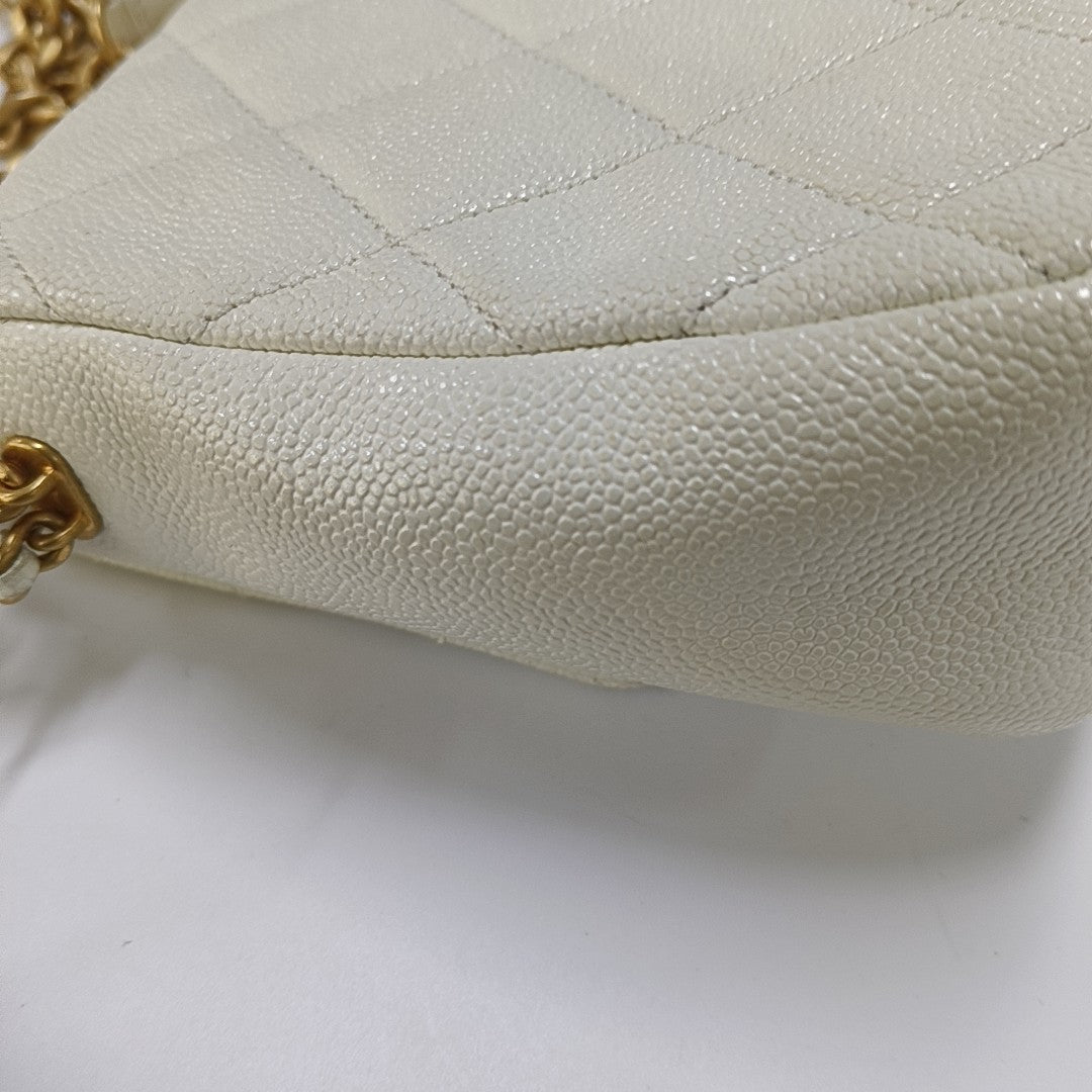 WOC Quilted Grained Calfskin White