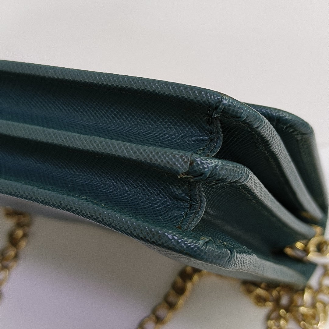 Saffiano Calfskin Shoulder Bag Green