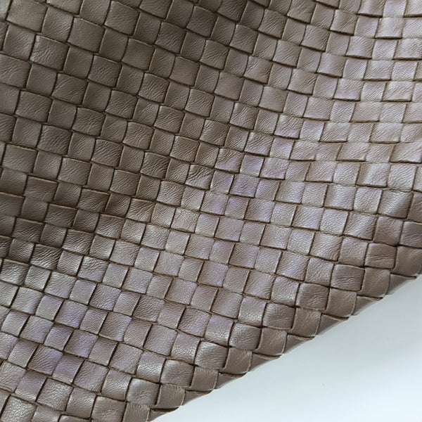 Lambskin Top Handle Bag Brown