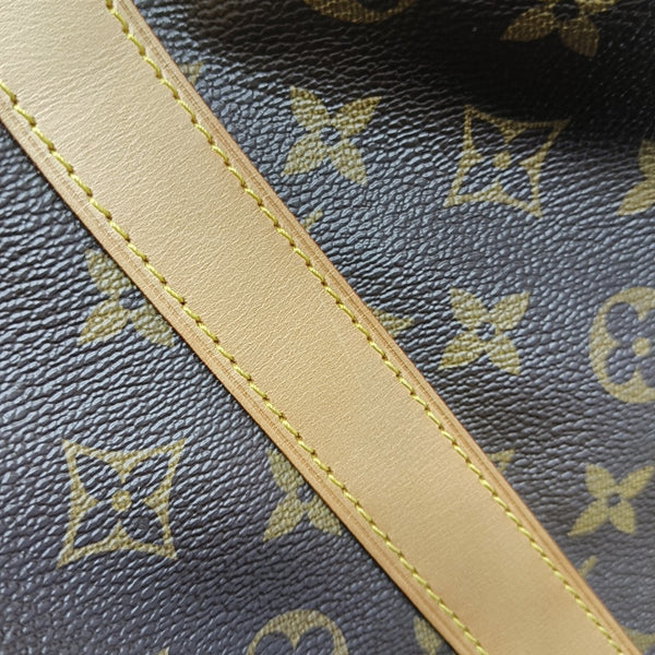 KEEPALL 60 Monogram Coated Canvas Brown
