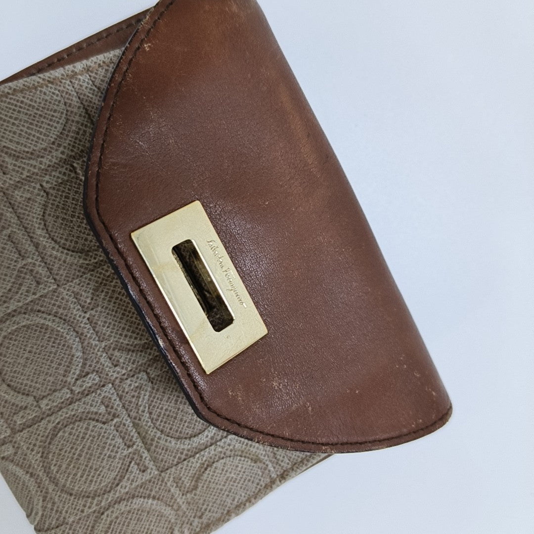 Gancio Calfskin Brown Wallet