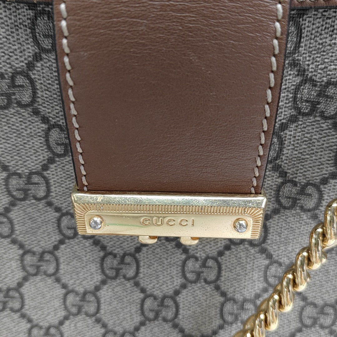 Padlock Small Monogram Coated Canvas Beige