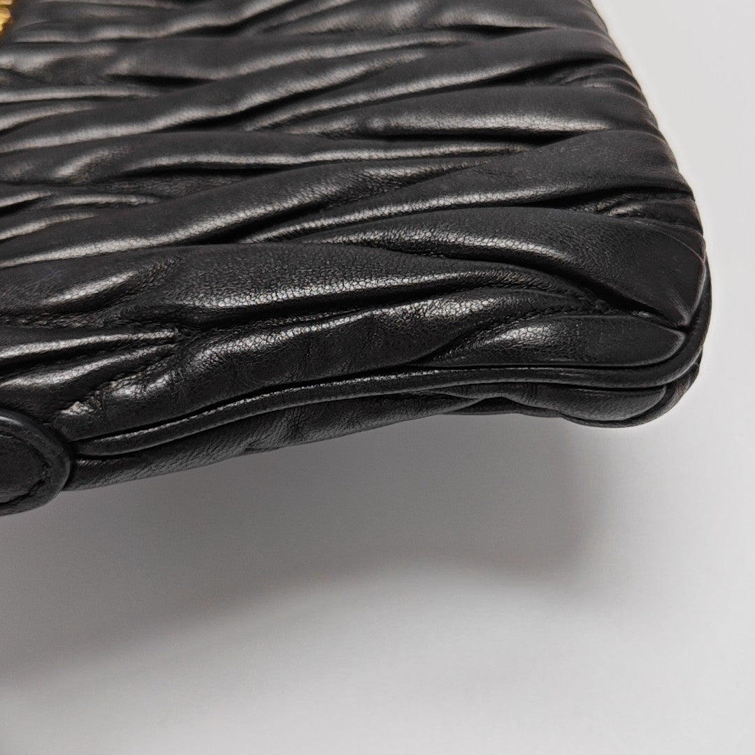 Quilted Lambskin Shoulder Bag Black