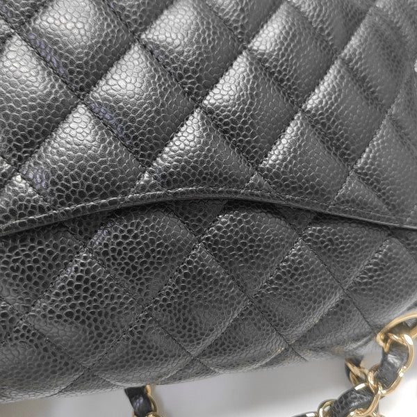 CLASSIC FLAP Small Quilted Grained Calfskin Black