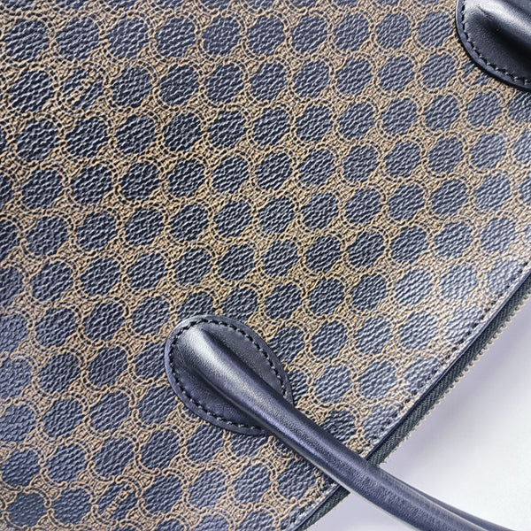 Coated Canvas Top Handle Bag Brown