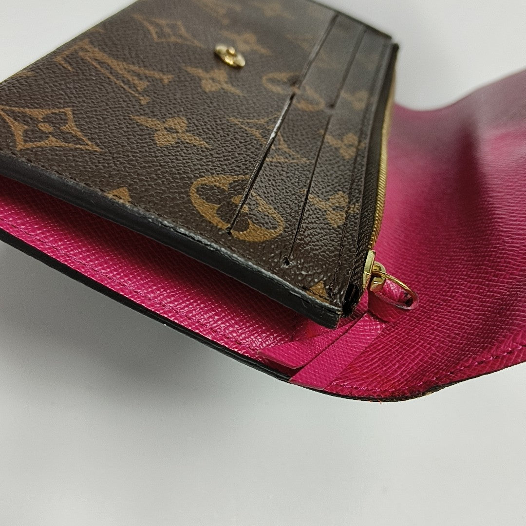 EMILIE Monogram Coated Canvas Brown Wallet