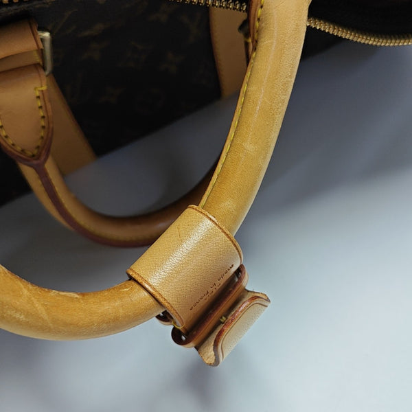 KEEPALL 45 Monogram Coated Canvas Brown