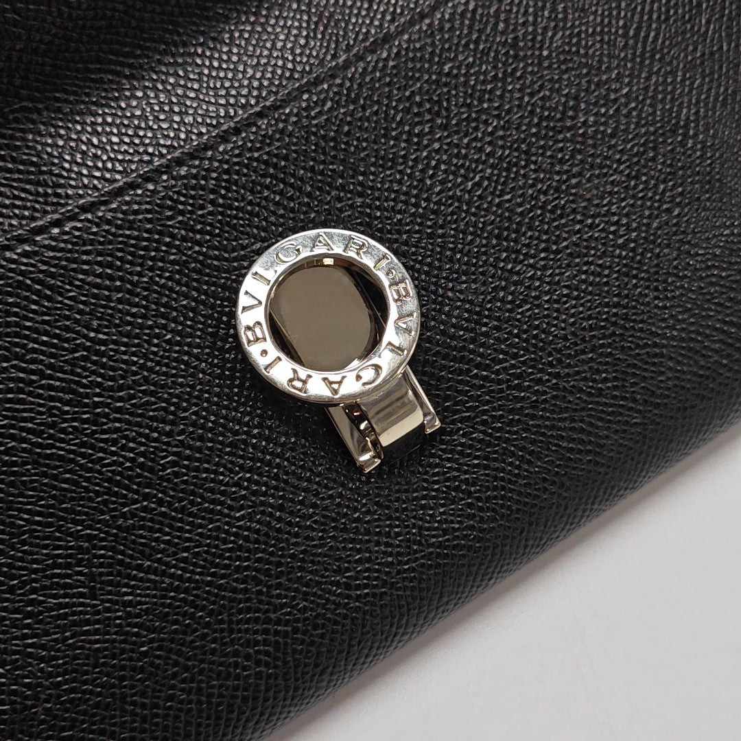 BVLGARI Calfskin Black Wallet