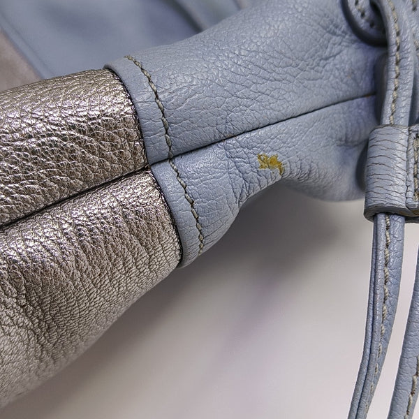 Calfskin Top Handle Bag Silver