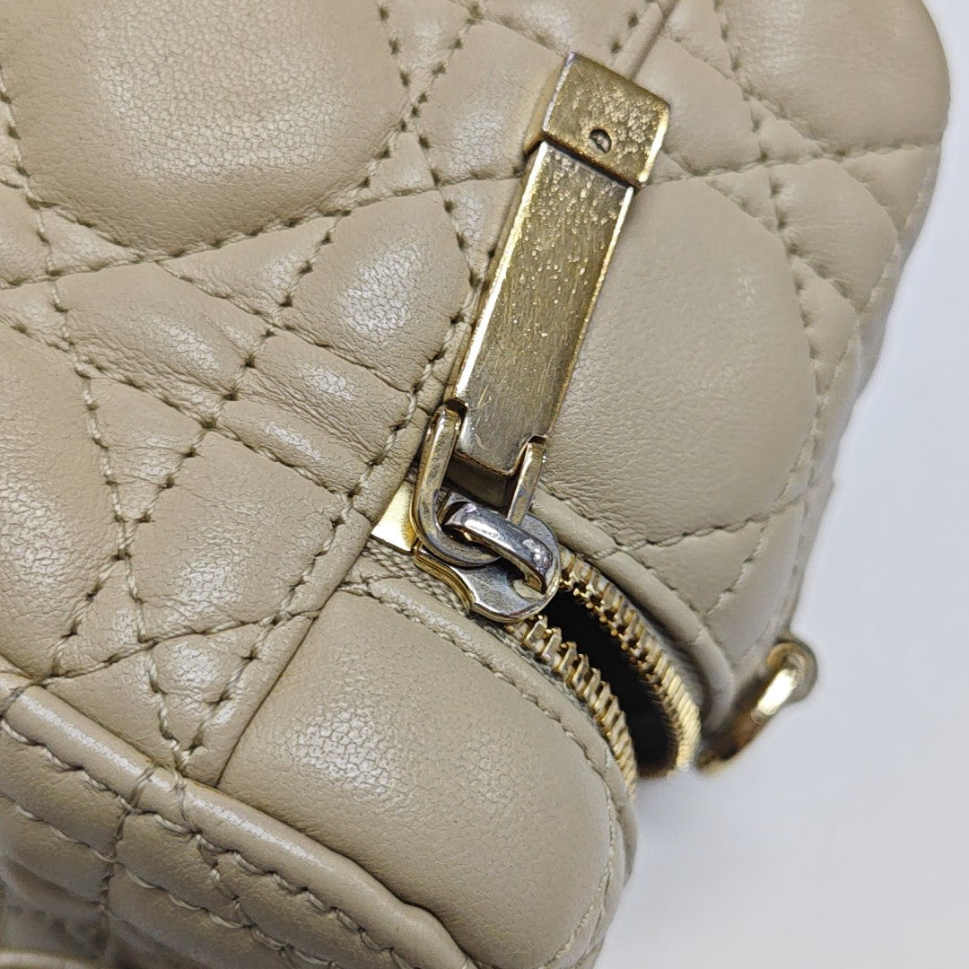 Lady Dior Super Mini Cannage Lambskin Beige