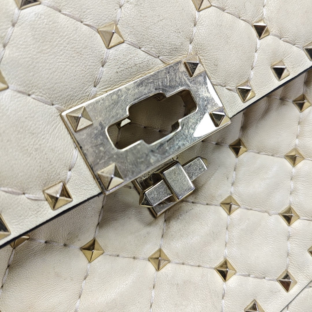 Spike Up Leather Beige