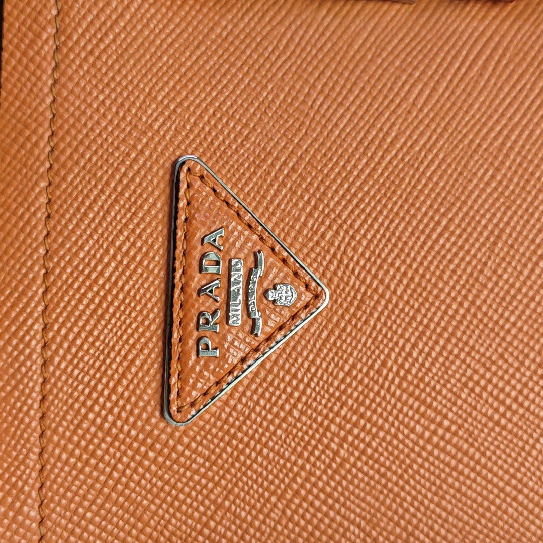 Double Large Saffiano Calfskin Orange