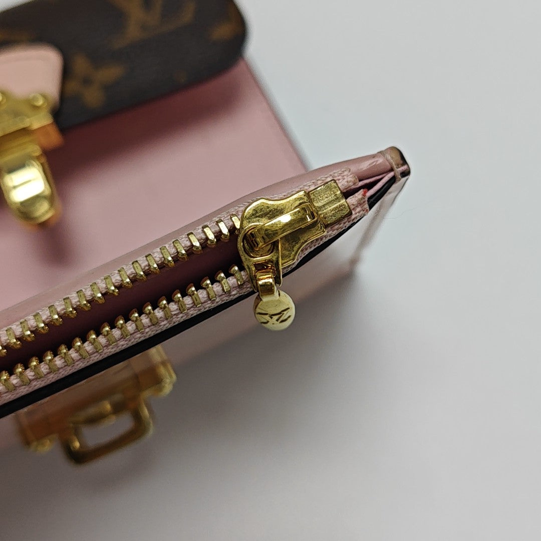 CHERRYWOOD Monogram Calfskin Pink Wallet