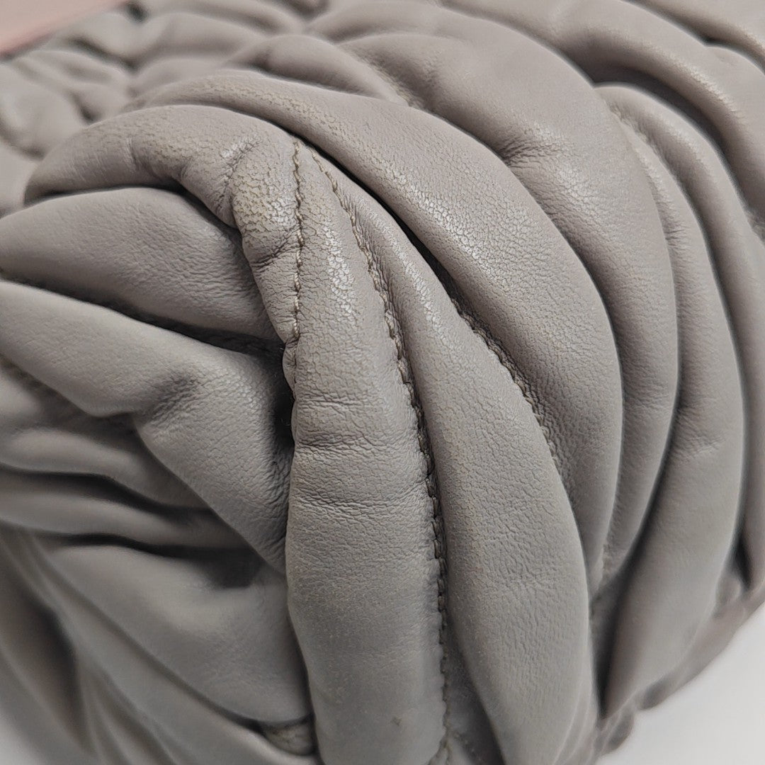 Quilted Lambskin Tote Bag Gray