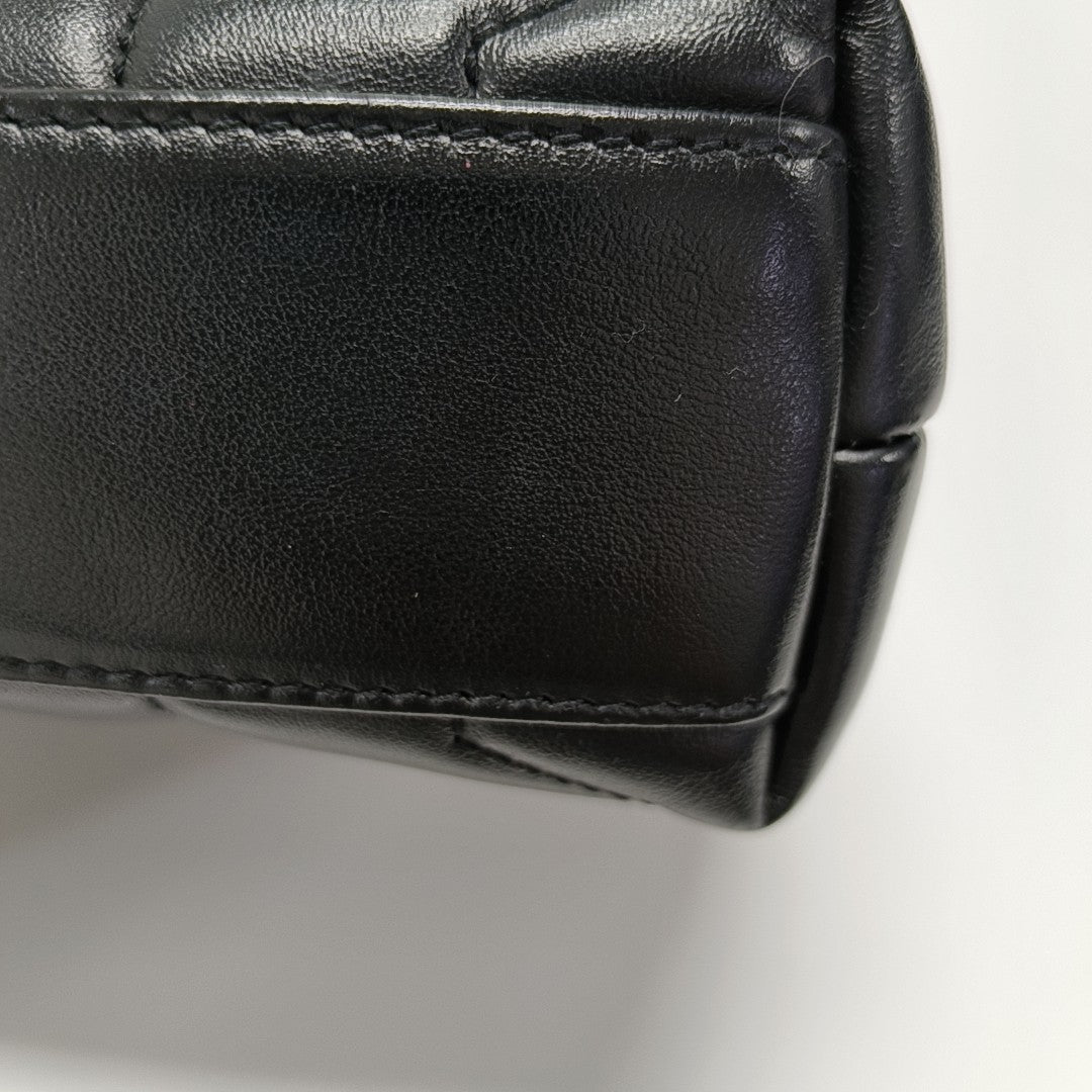 Authenticated pre-owned  LOULOU Extra Small Chevron, Quilted Calfskin Black - Shoulder Bag at Looply