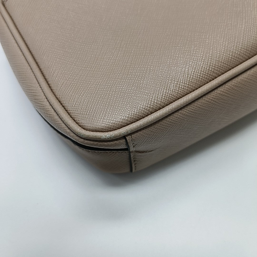 Saffiano Calfskin Shoulder Bag Brown