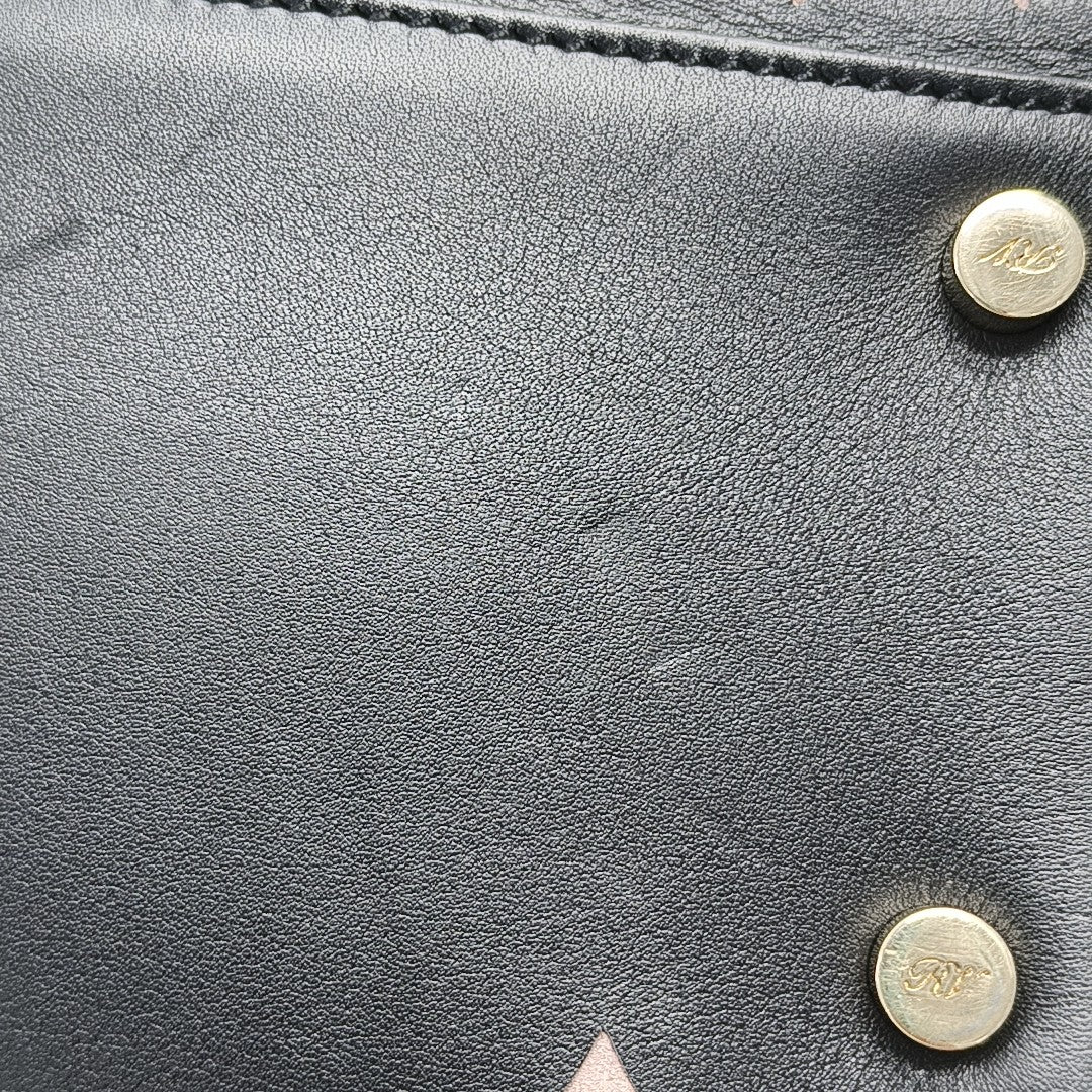 Leather Top Handle Bag Black