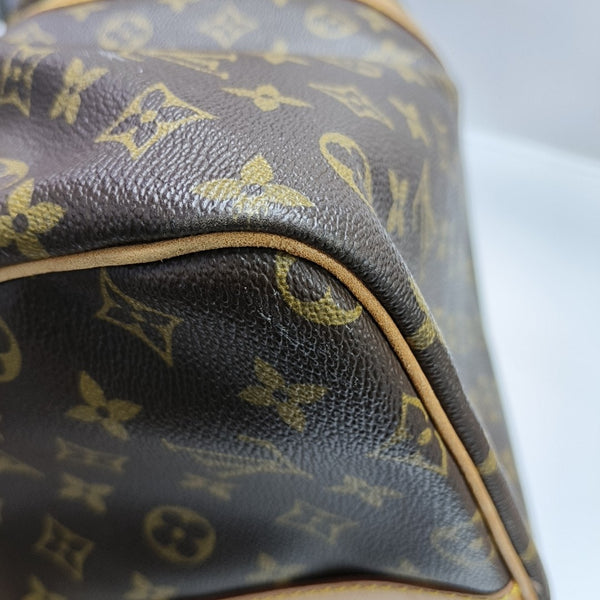 KEEPALL 60 Monogram Coated Canvas Brown
