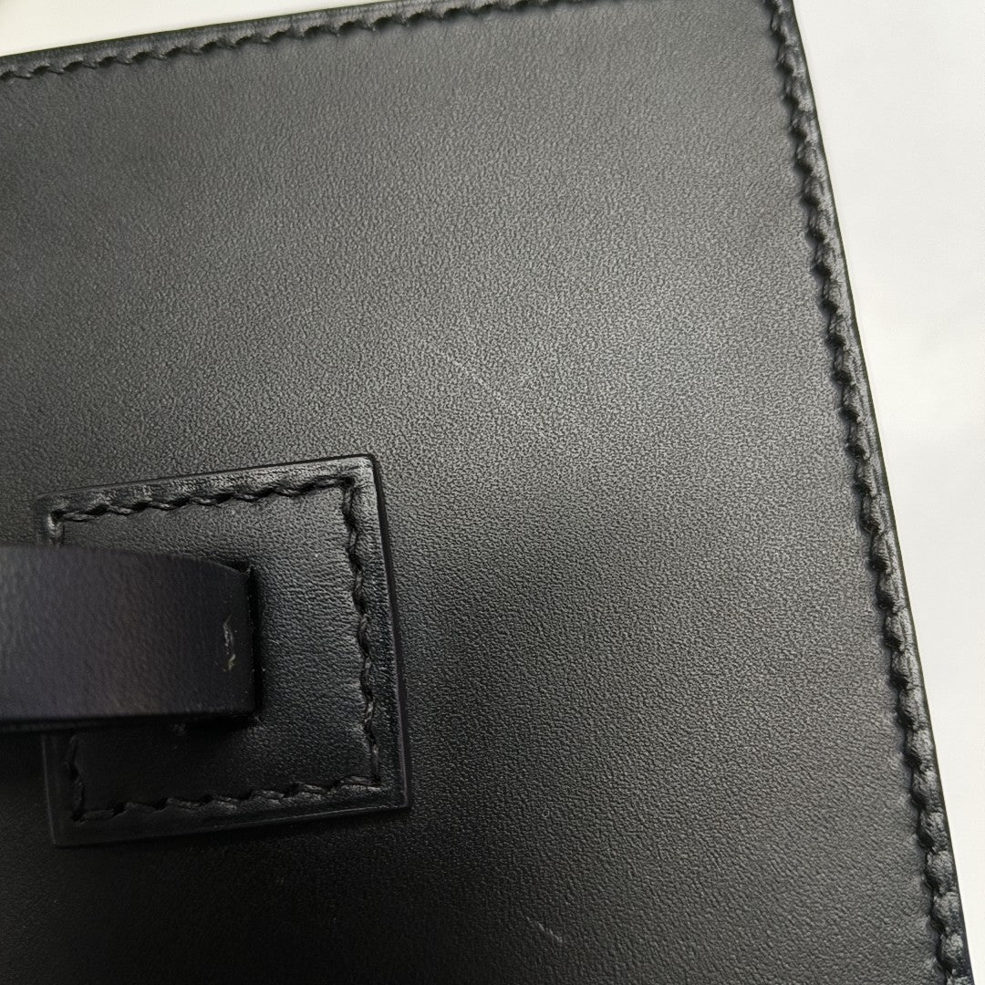Calfskin Top Handle Bag Black