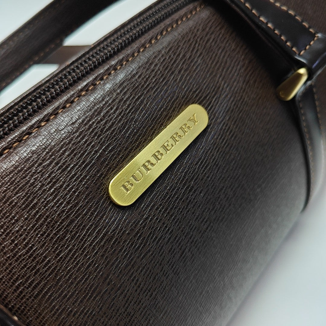 Calfskin Top Handle Bag Brown