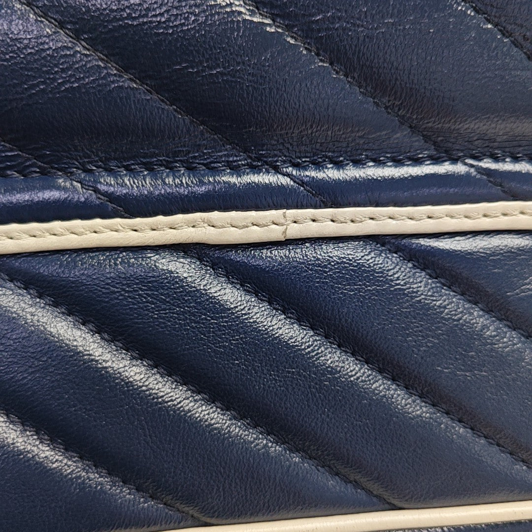 GG Marmont Super Mini Quilted Calfskin Blue