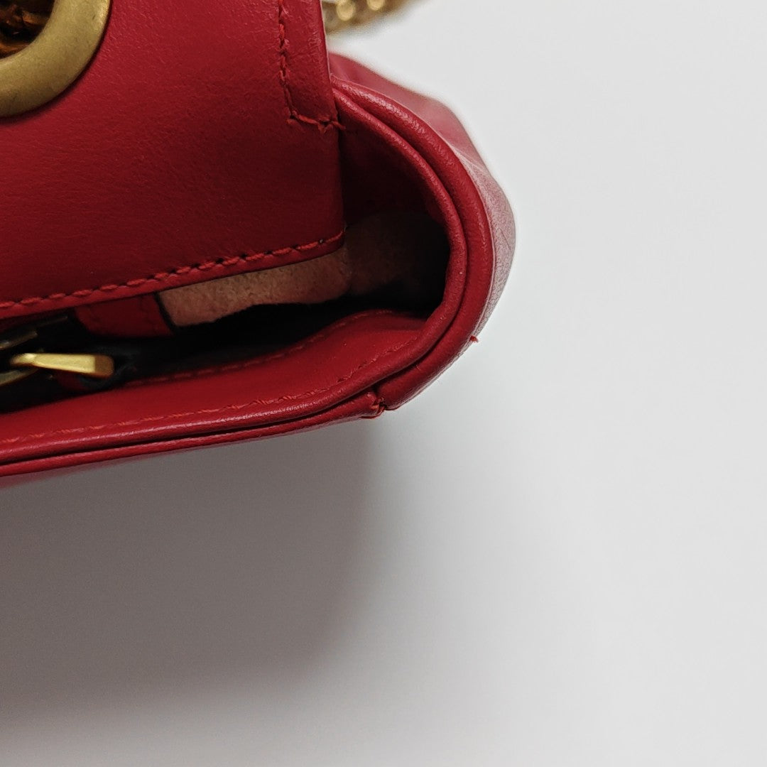GG Marmont Medium Quilted Calfskin Red