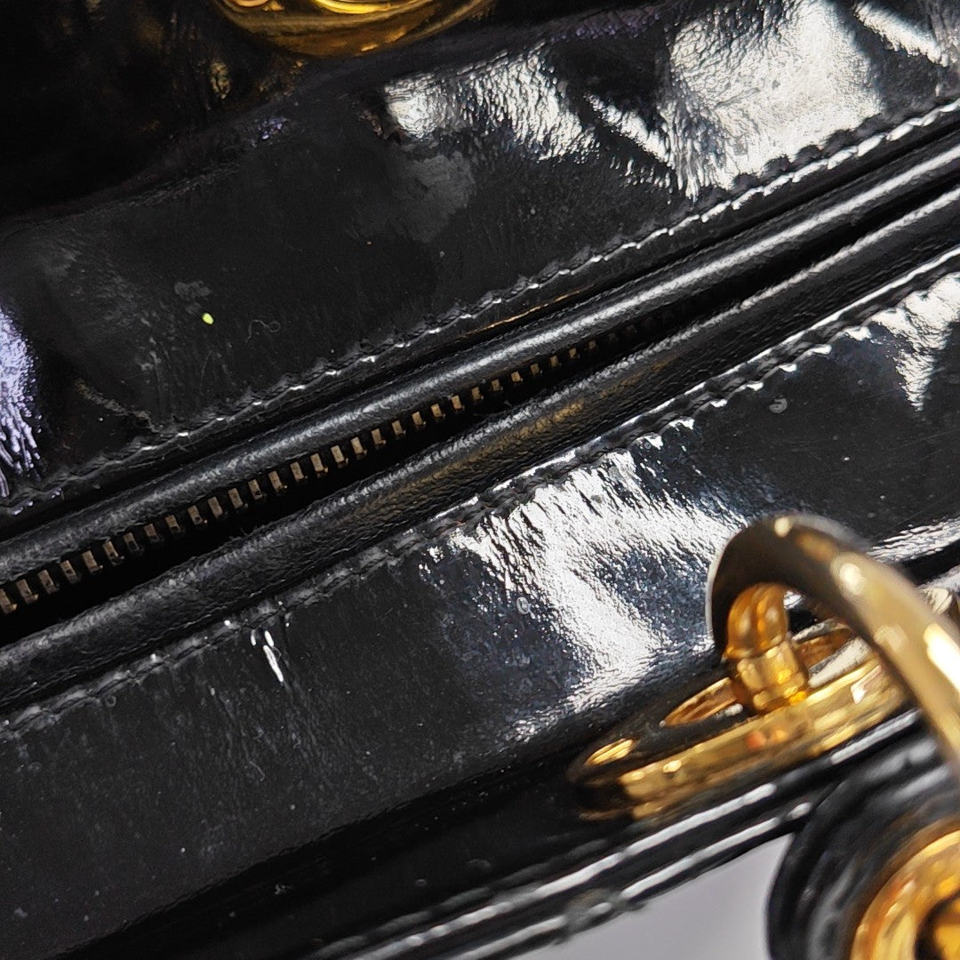 Lady Dior Large Patent Leather Black