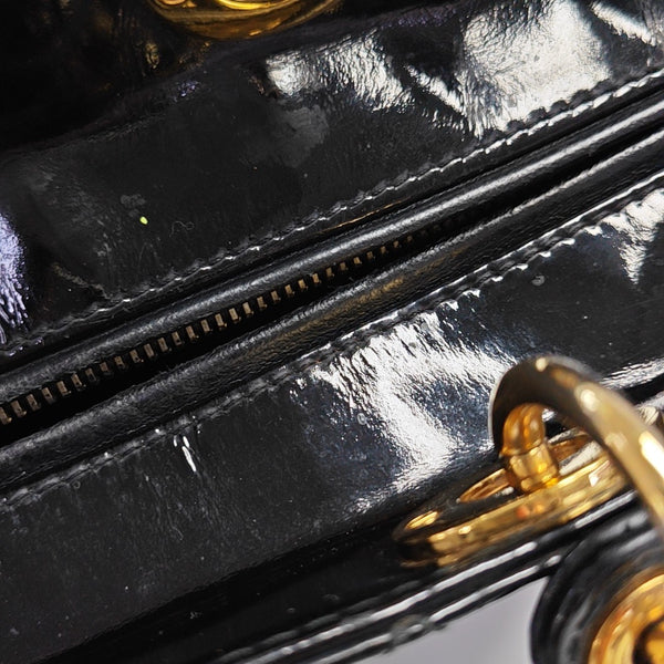 Lady Dior Large Patent Leather Black