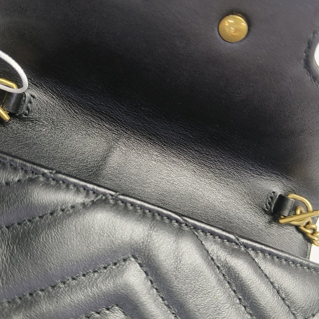 GG Marmont Mini Quilted Calfskin Black