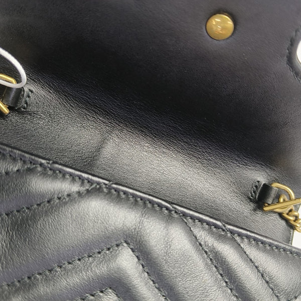 GG Marmont Mini Quilted Calfskin Black