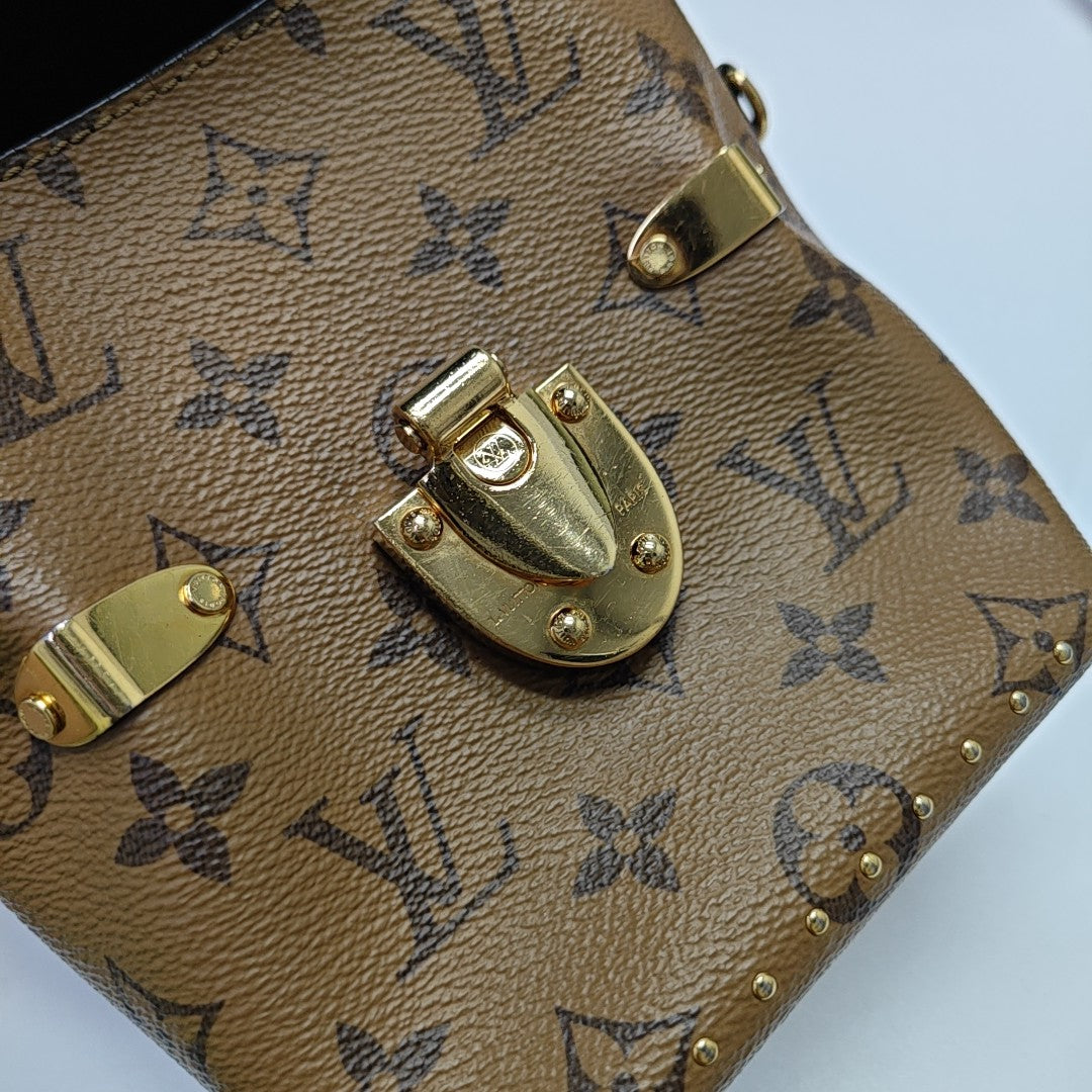Monogram Coated Canvas Shoulder Bag Brown