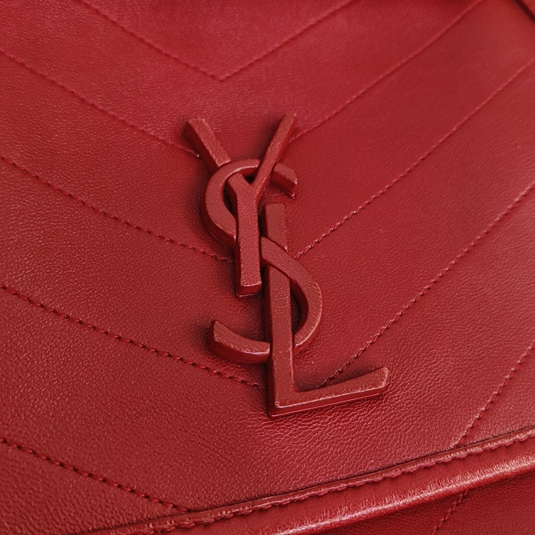 NIKI Medium Chevron Lambskin Red