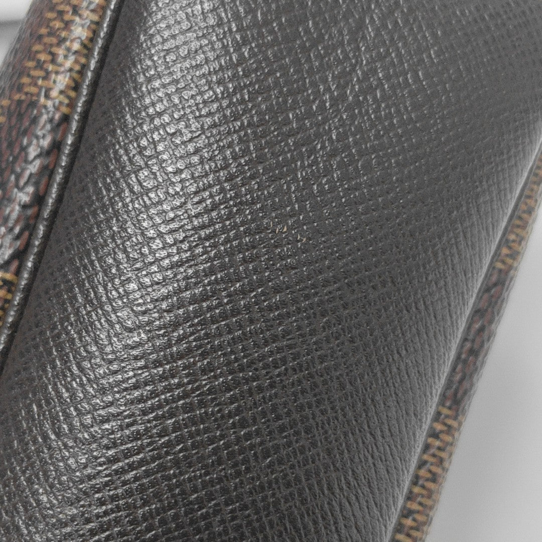 TROUSSE MAKE UP Damier Ebene Coated Canvas Brown